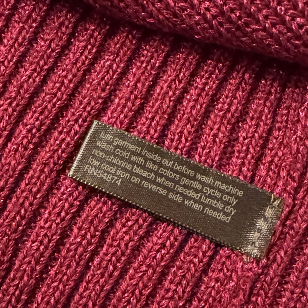 The Limited Burgundy Cardigan Sweater with belt, few small pulls. - Picture 9 of 11